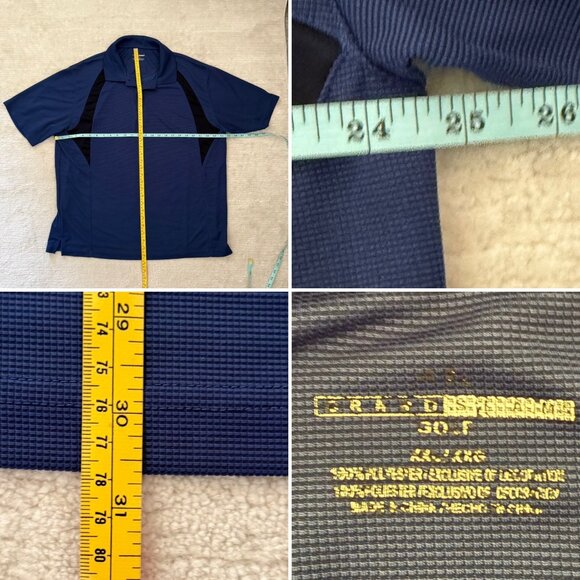 Grand Slam Mens Polo Shirt Size XXL Navy Blue Black Short Sleeve Performance - Picture 8 of 8
